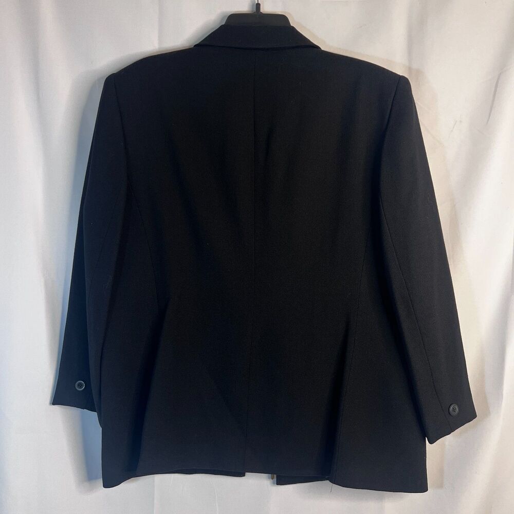 Jones New York Black 100% Pure Wool Made in USA Full Zip Jacket Blazer Size‎ 16 - Picture 2 of 10